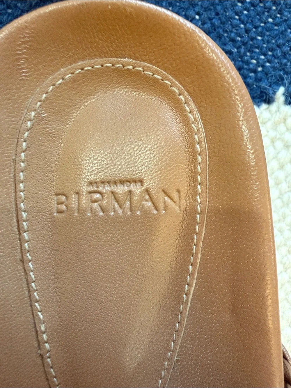 Alexandre Birman Cognac Braided Leather Slide Sandal - Picture 2 of 9